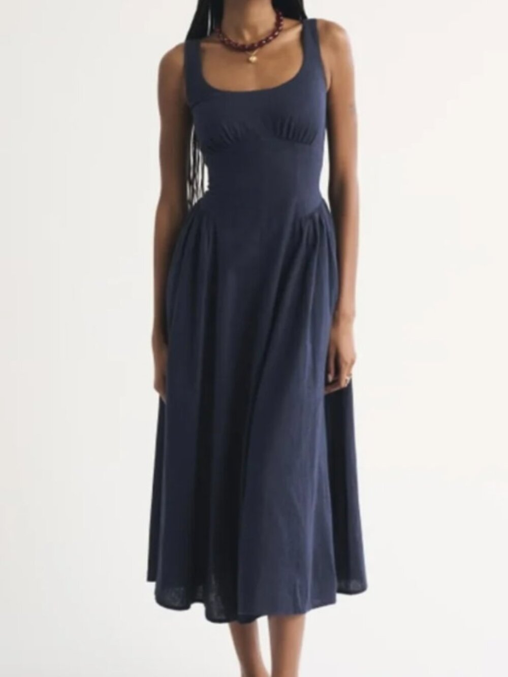 Abercrombie 100% Cotton A&F Dylan Bra-Free Midi Dress (XS)